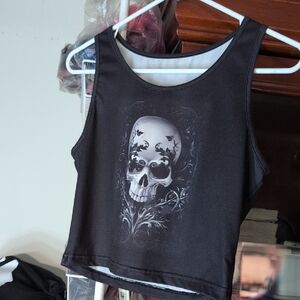 Hot Topic Black Skull Tank Top